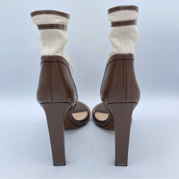 Bally Leather & Canvas Heels 10 1/2 Brown/Natural - Picture 8 of 16